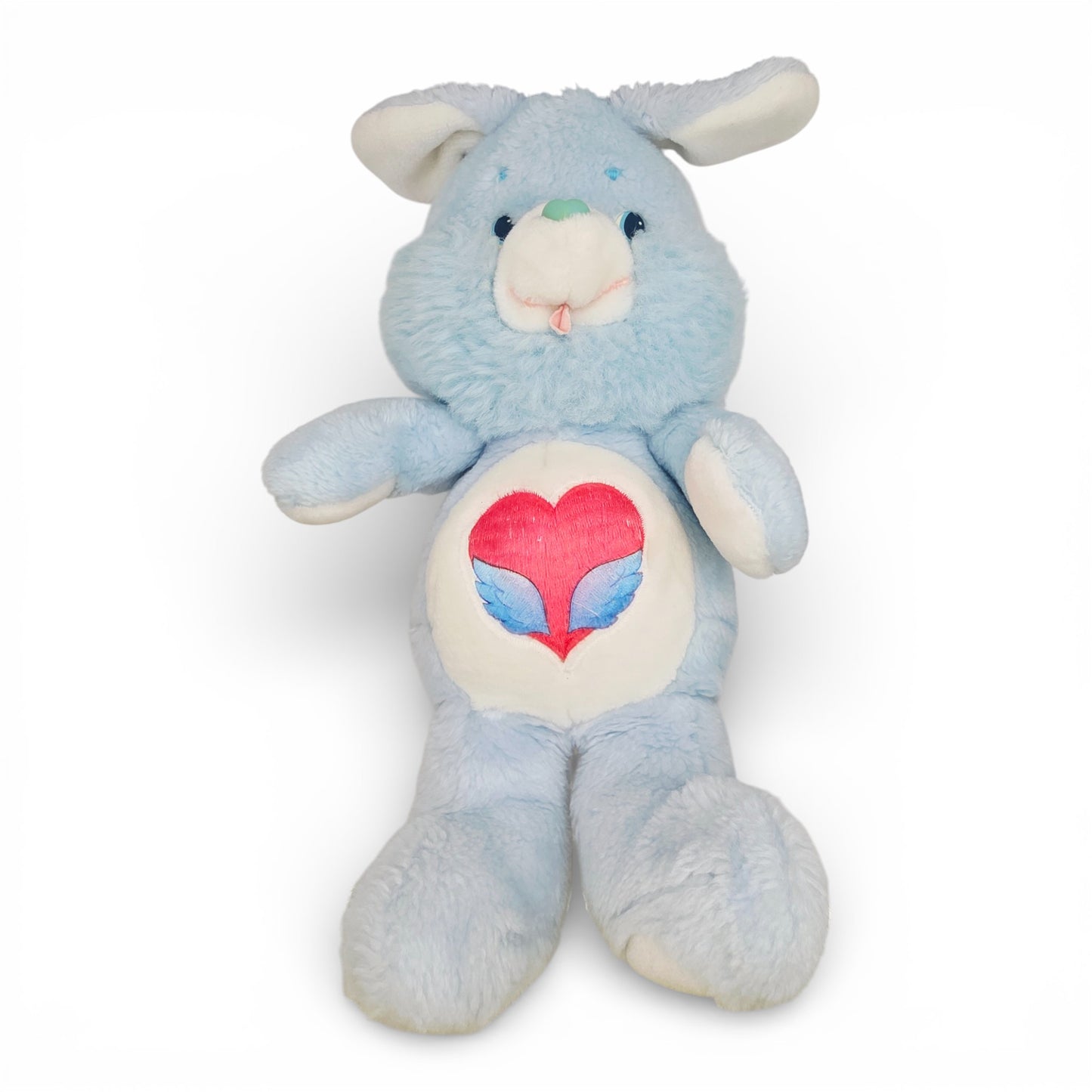 Vintage 1980s plush. Swift Heart Rabbit. 36cm Plush. Close up 2 view.