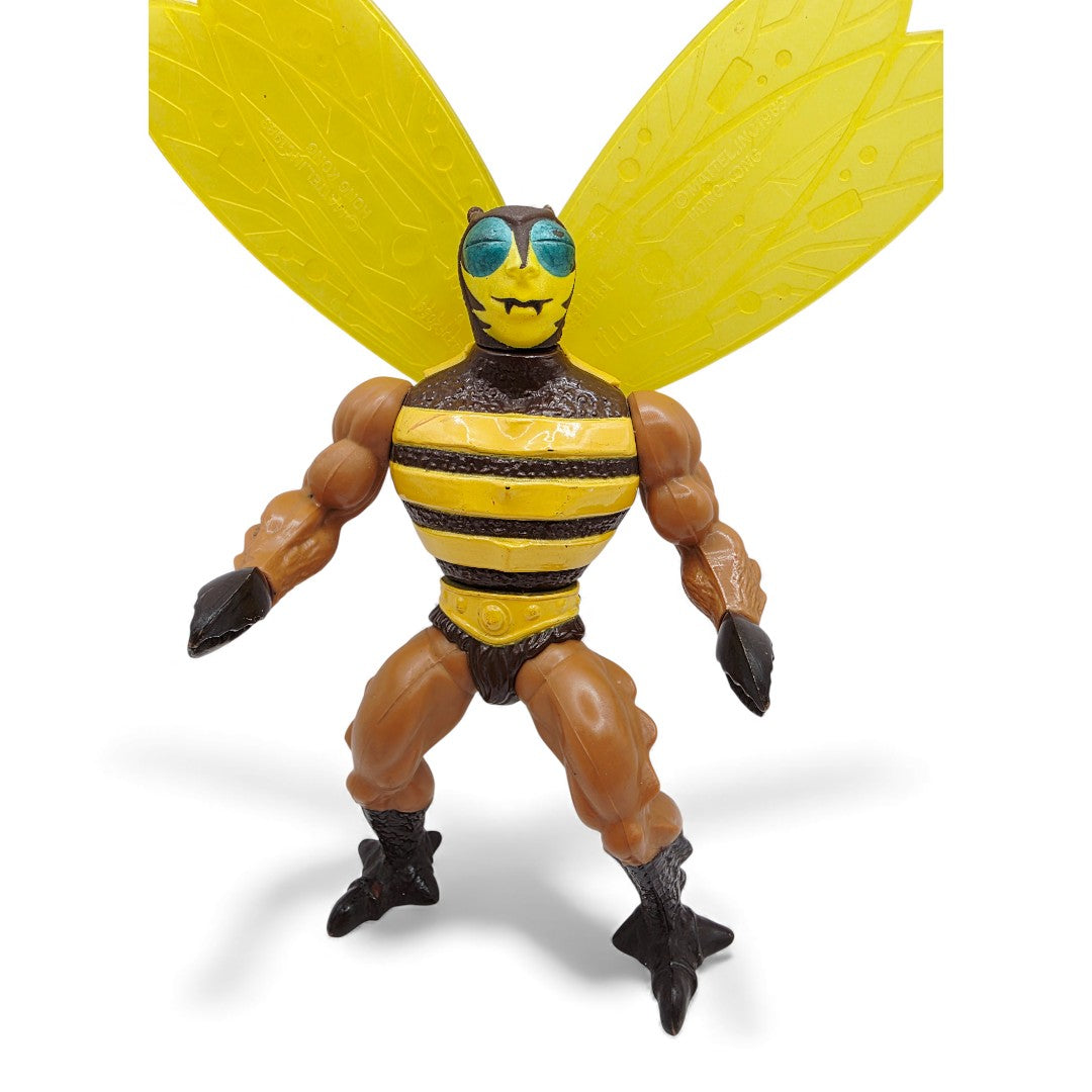 Vintage 1980s action figure. (MOTU). Buzz-Off. & Mini Comic!. Close up 2 view.