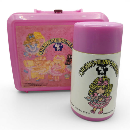 1988 Cherry Merry Muffin Lunchbox and Thermos Front view
