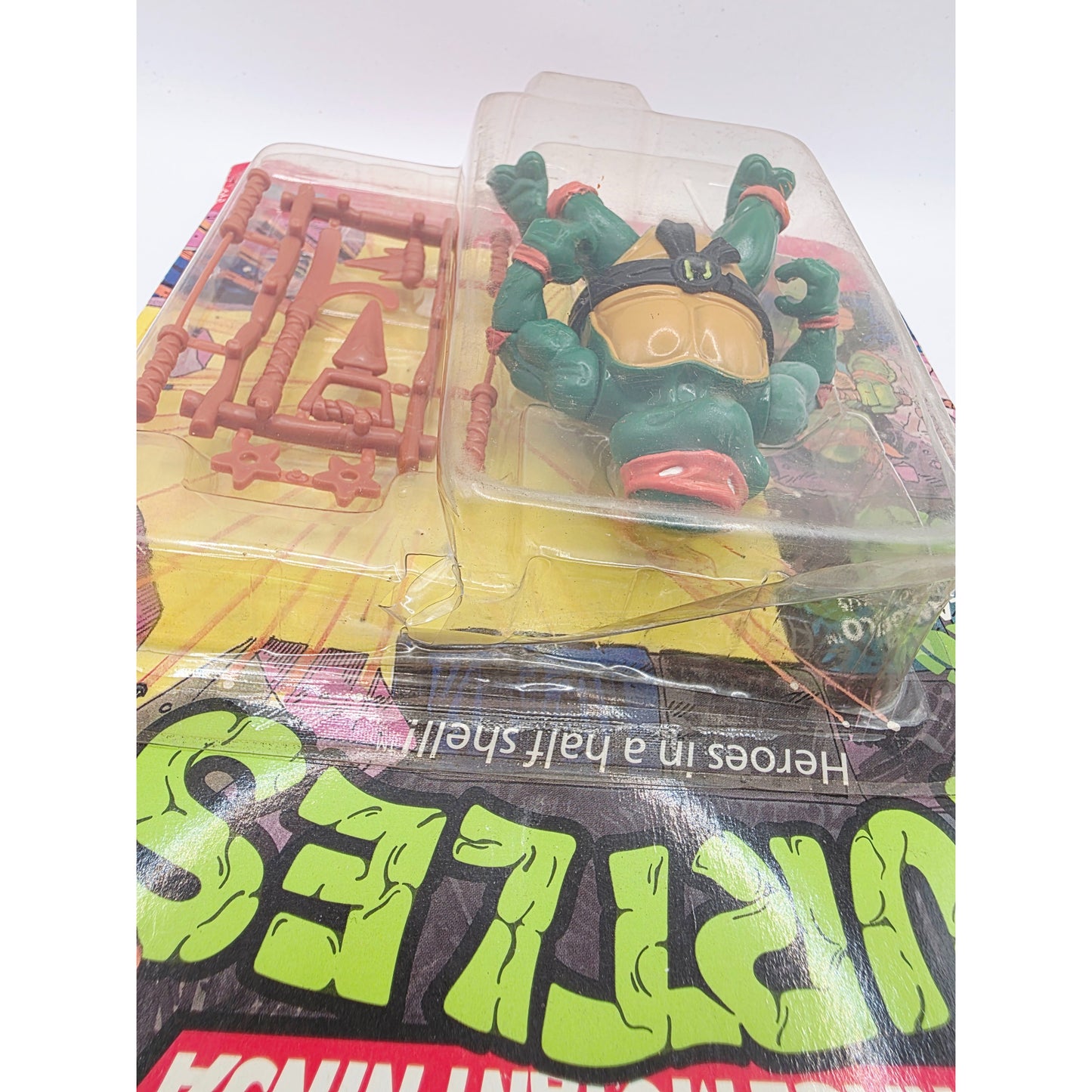 1988 Teenage Mutant Ninja Turtles Heroes in a Half Shell Michelangelo action figure — Close-up 1