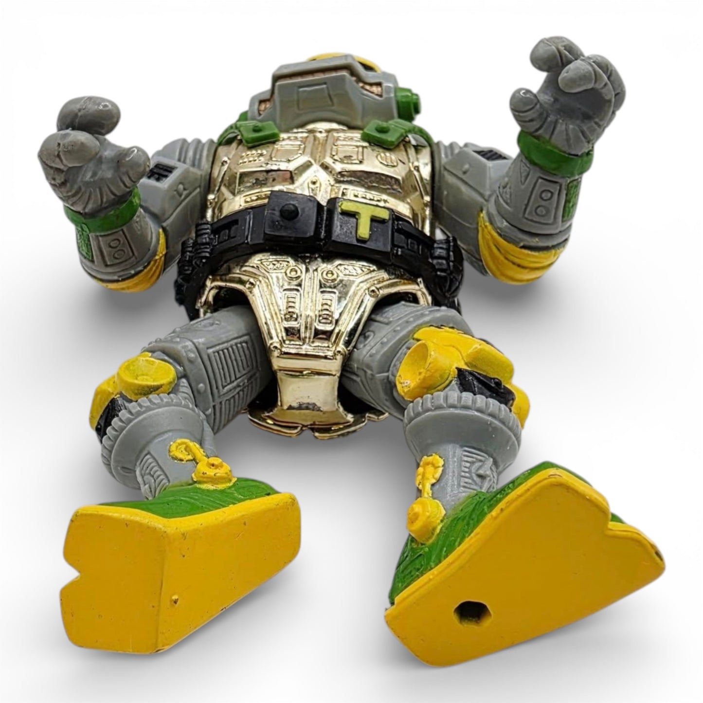 Vintage 1980s action figure. Metalhead. TMNT. Bottom view.