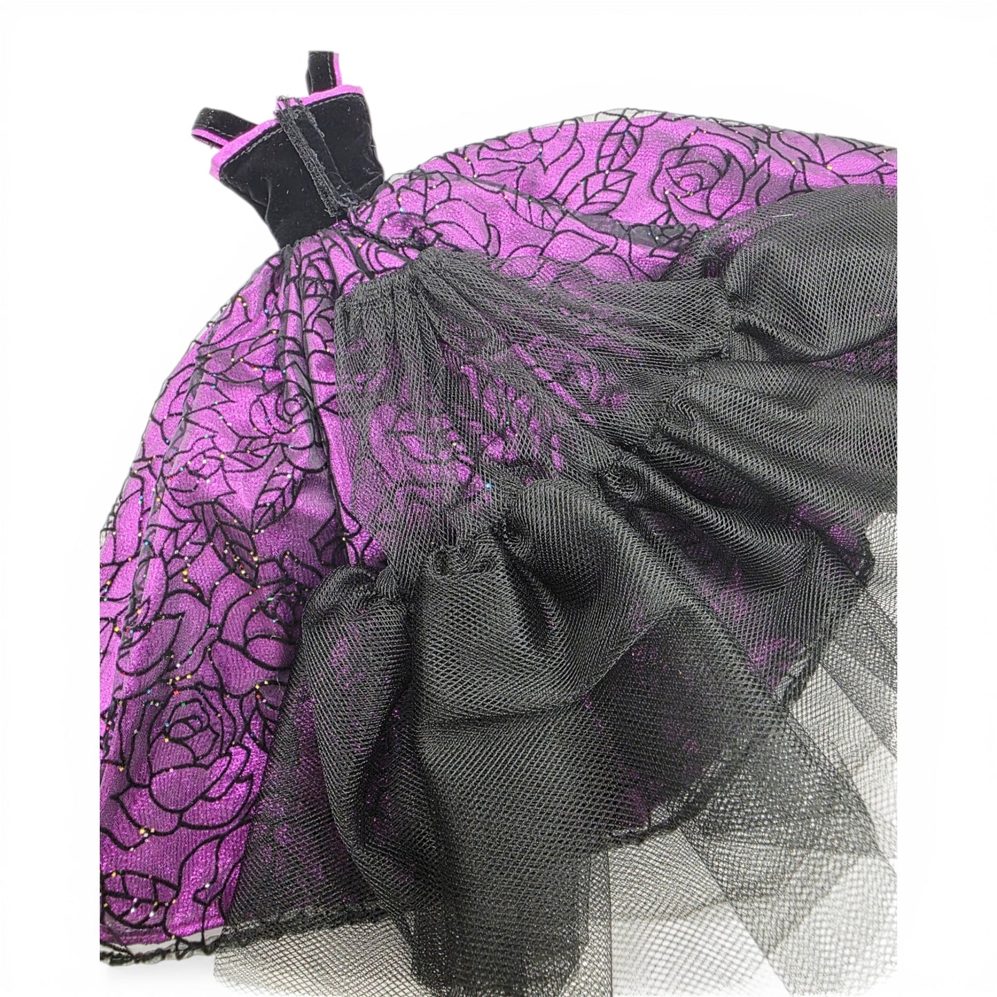 1996 Brass Key Designer Gown Collection Metallic Purple Velvet & White Fur Gown doll fashion — Close-up 6