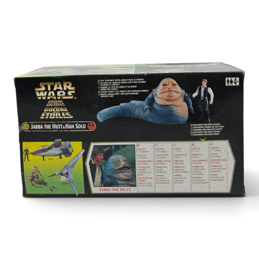 1997 Star Wars Power of the Force II - Creatures and Sets Jabba the Hutt and Han Solo Back view