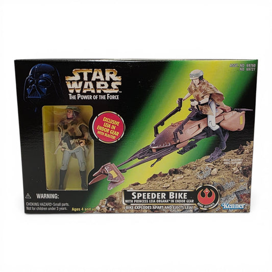1997 Star Wars Power of the Force POTF - Princess Leia Speeder Bike Princess Leia Organa action figure playset — Front view