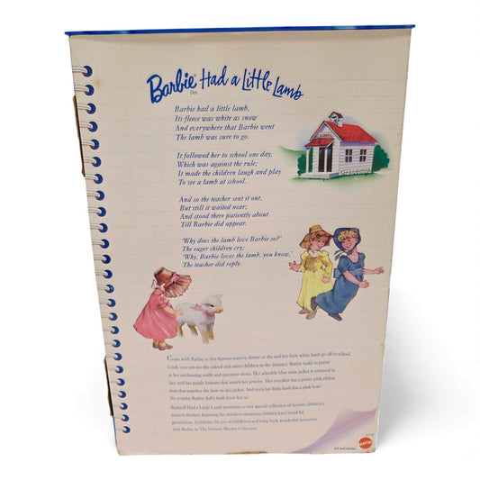 1998 Barbie Nursery Rhyme Collection Barbie had a Little Lamb doll — Back view