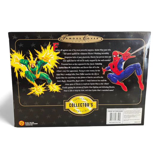 1998 Spider-Man Famous Cover Series Spider-Man & Electro action figure playset — Back view