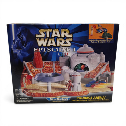 1999 Star Wars Micro Machines EP1 Podrace Arena action figure playset — Front view