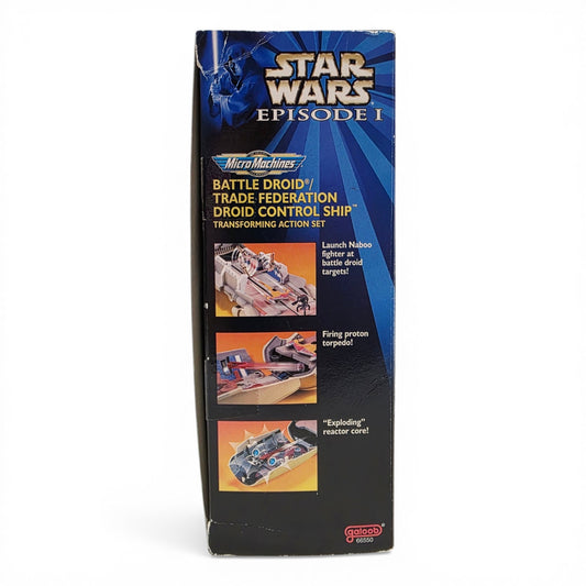1999 Star Wars Micro Machines EP1 Trade Federation Control Ship action figure playset — Left side