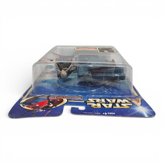 Vintage 2000s action figure playset. Attack of the Clones. Darth Tyranus (Count Dooku). Top view.