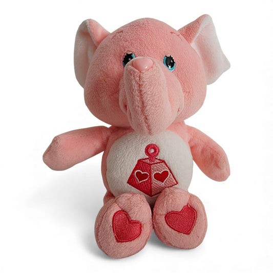 Vintage 2000s plush. Lotsa Heart Elephant. 25cm Plush. Front view.