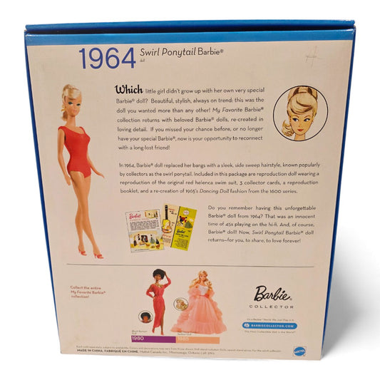 2009 Barbie My Favorite Barbie Barbie (1964 Swirl Ponytail) doll — Back view