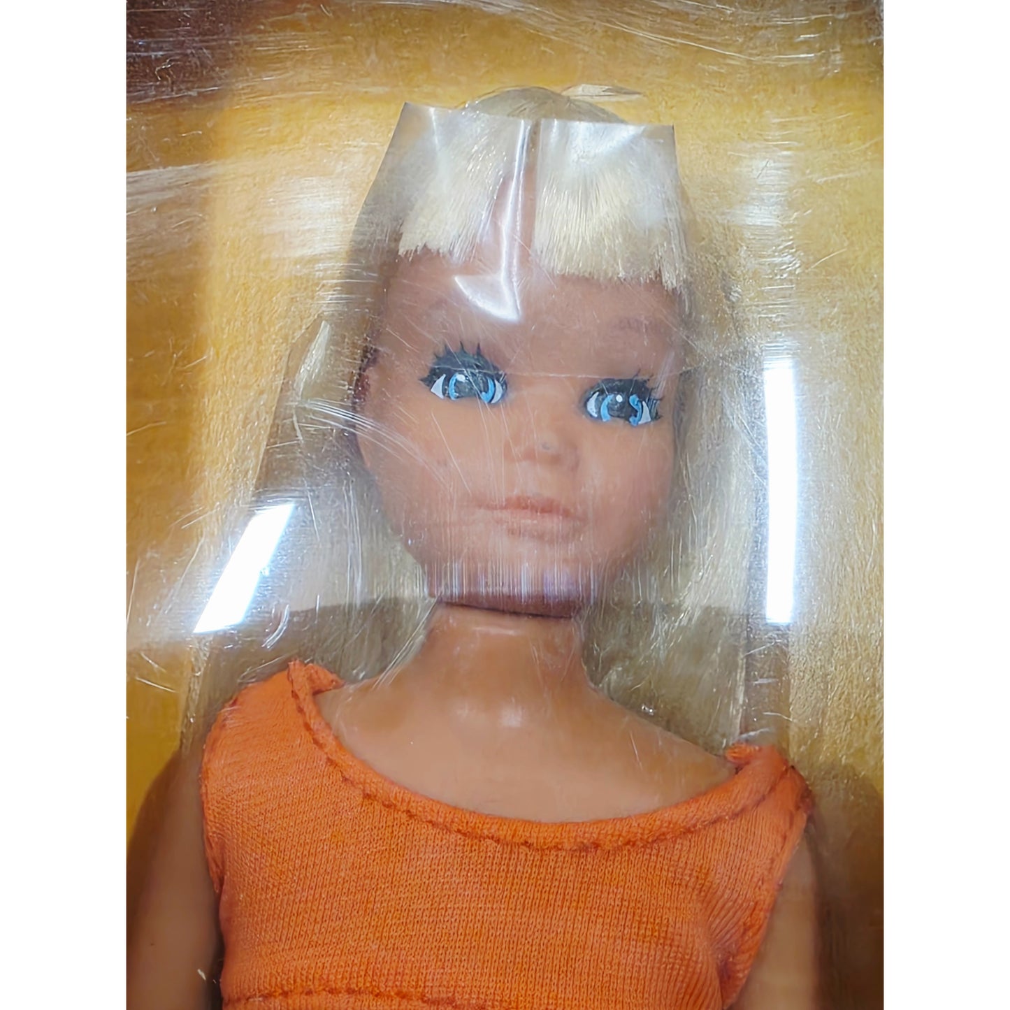 1974 Barbie Malibu Skipper doll — Face close-up
