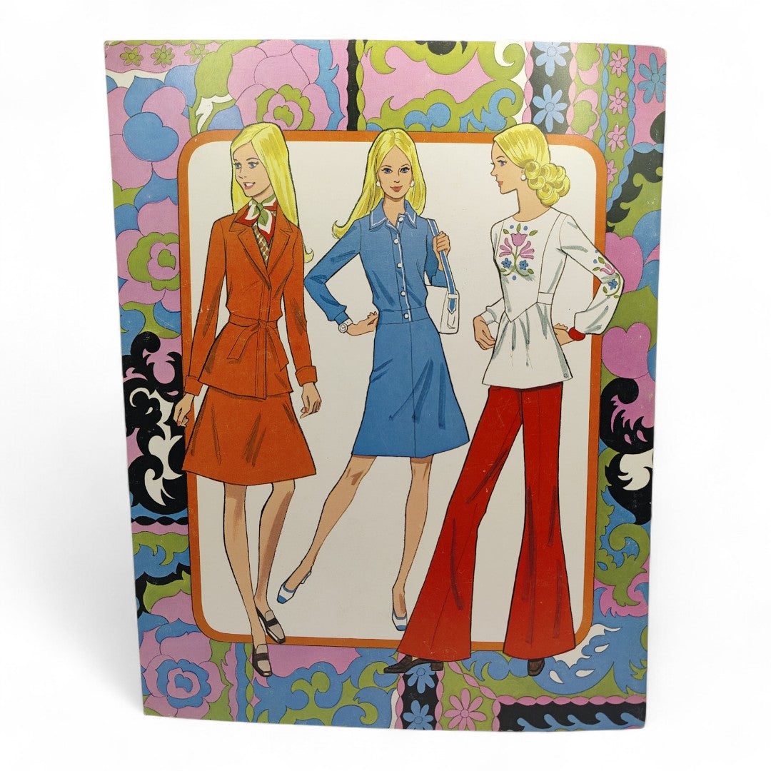 Vintage 1970s paper doll book. Vintage Paper Doll Book. Fashion Originals. Back view.