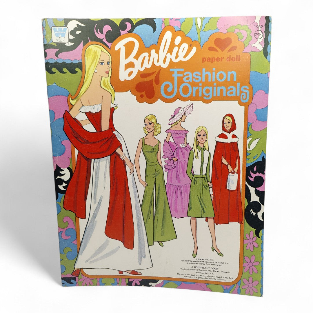 Vintage 1970s paper doll book. Vintage Paper Doll Book. Fashion Originals. Front view.
