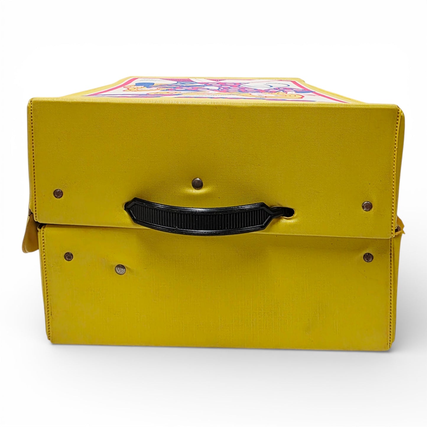 Vintage 1970s doll accessory. Fashion Doll Case. Tara Toy Corp. Fun & Mod! 34 x 26.5cm. Top view.