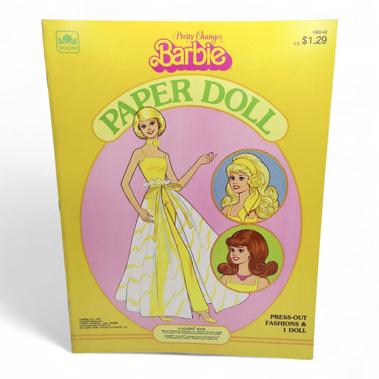 Vintage 1980s paper doll book. Vintage Paper Doll Book. Pretty Changes. Front view.