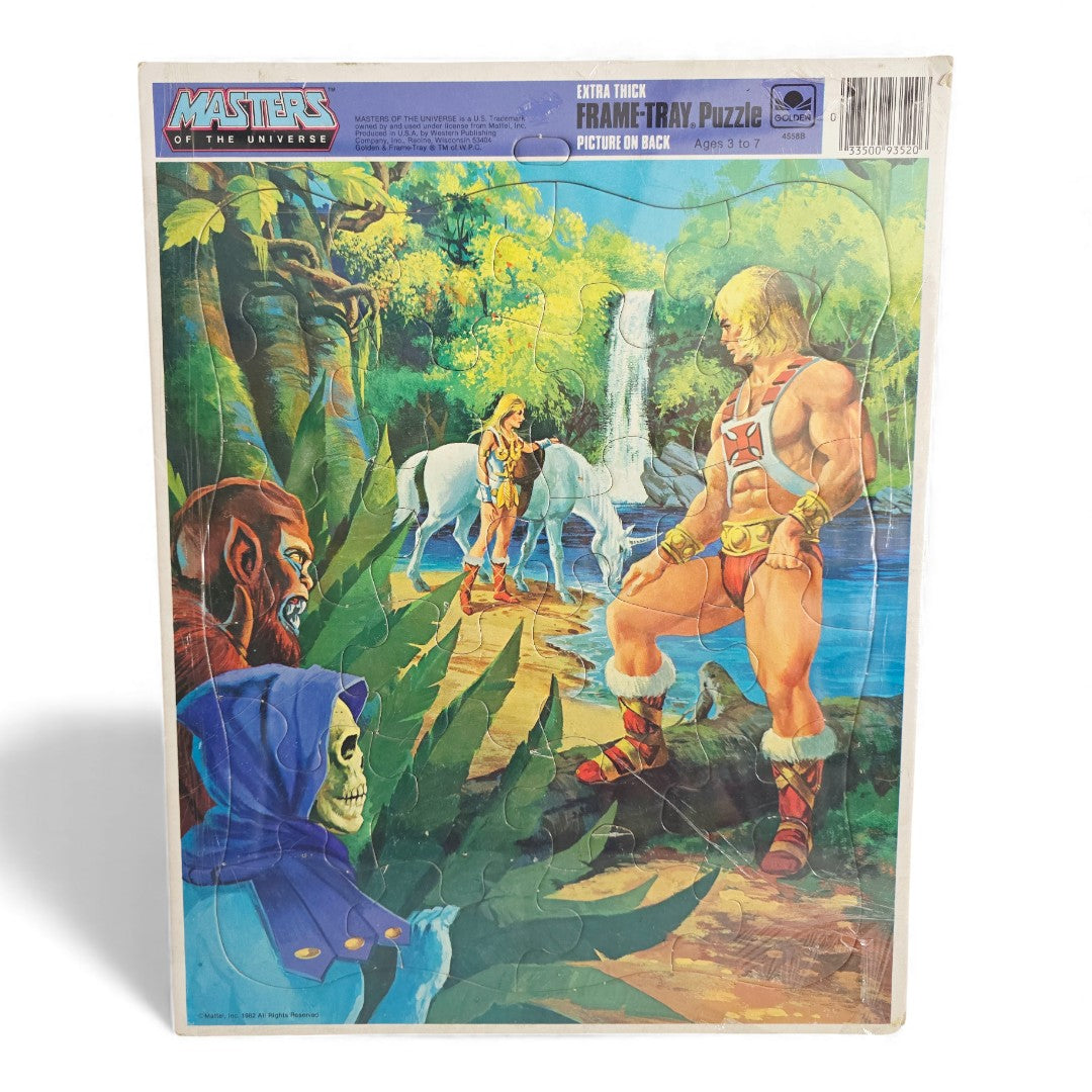Vintage 1980s puzzles & jigsaws. MOTU Frame Tray Puzzle. He-Man. Front view.