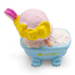 Vintage 1980s mini pvc figure. Strawberryland Miniatures. Angel Cake. In the bathtub 2". Back view.