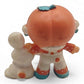 Vintage 1980s mini pvc figure. Strawberryland Miniatures. Apricot. With Hopsalot 2". Back view.