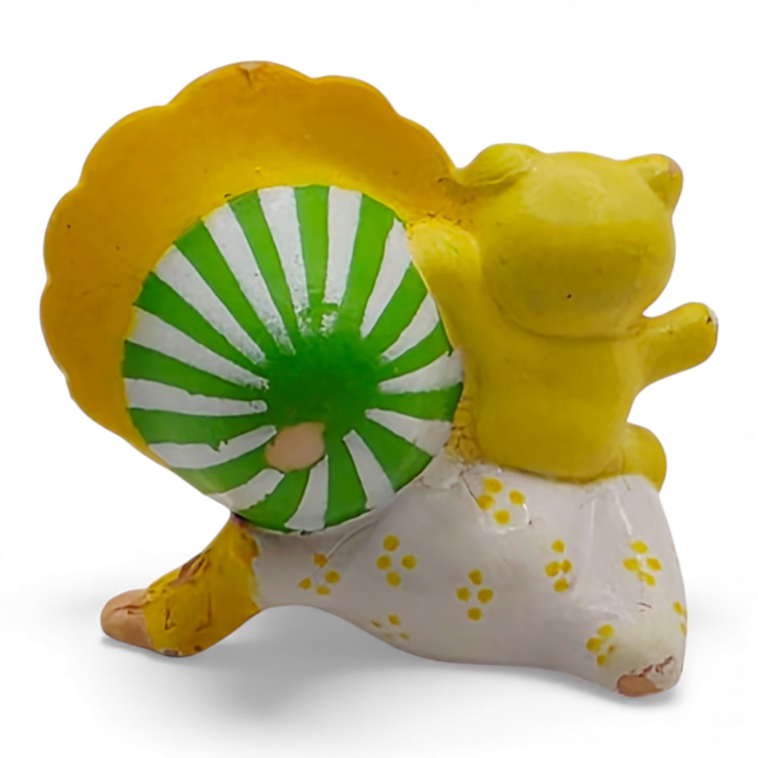 Vintage 1980s mini pvc figure. Strawberryland Miniatures. Butter Cookie. With Jelly Bear 2". Back view.