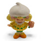 Vintage 1980s mini pvc figure. Strawberryland Miniatures. Lemon Meringue. Flower Bouquet 2". Front view.