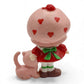 Vintage 1980s mini pvc figure. Strawberryland Miniatures. Strawberry Shortcake. With Custard 2". Back view.