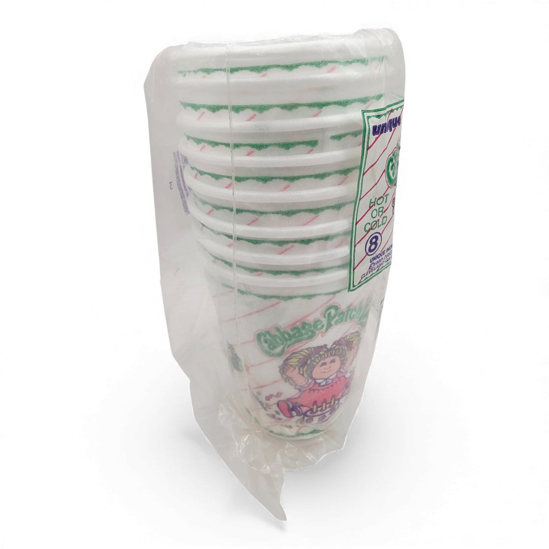 Vintage 1980s partyware. Party Drinking Cups. 8 Pack. Back view.