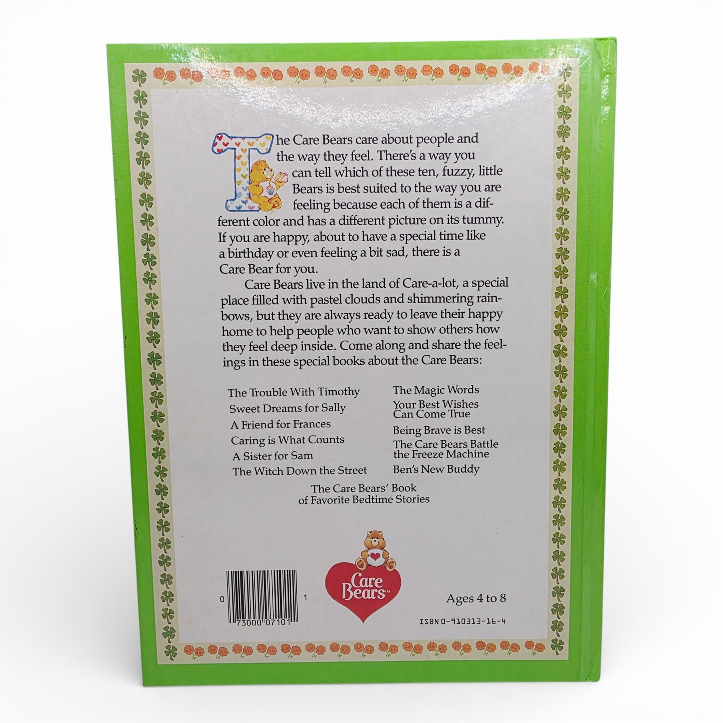 Vintage 1980s story book. Ben's New Buddy. Hardcover Storybook. Back view.