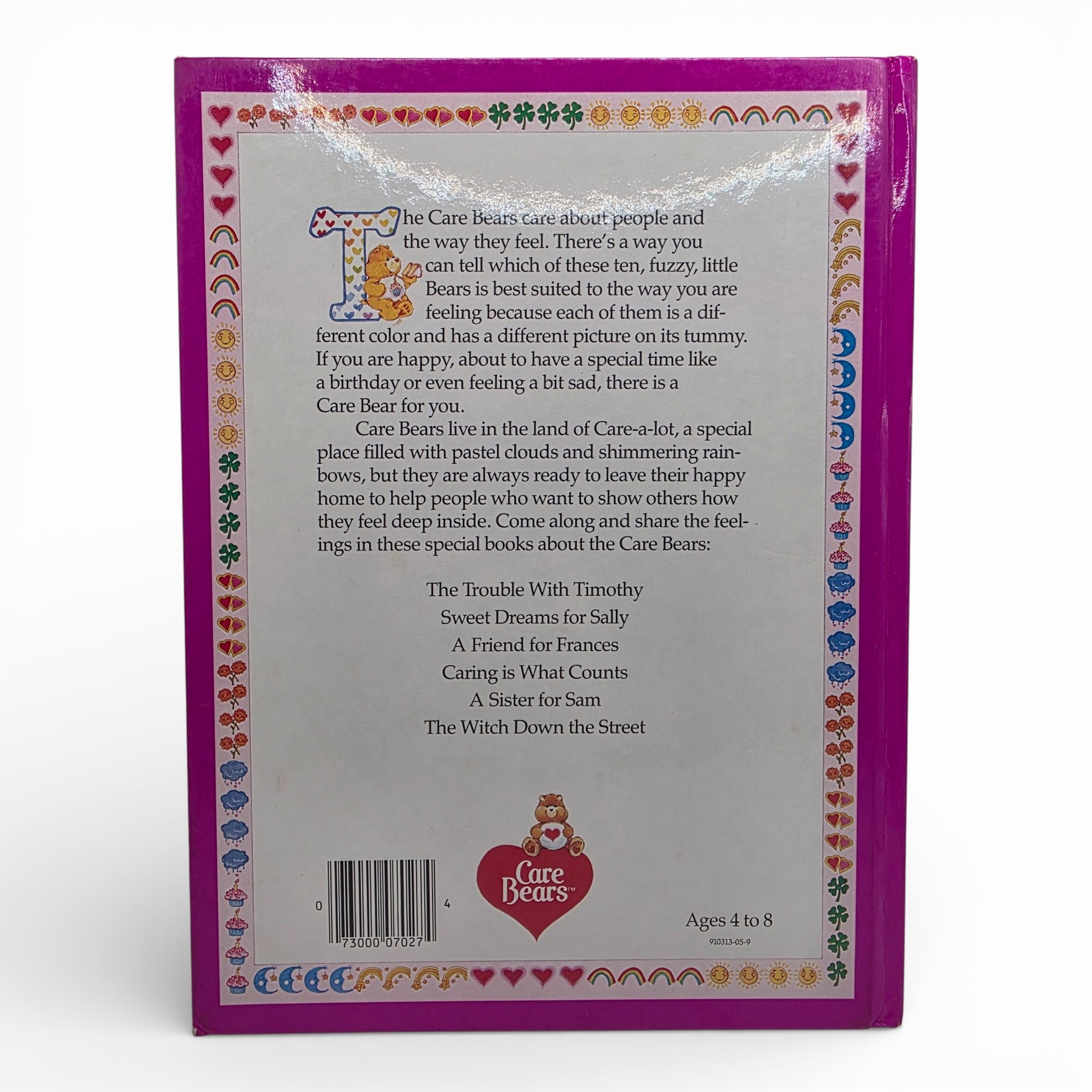 Vintage 1980s story book. Caring is What Counts. Hardcover Storybook. Back view.