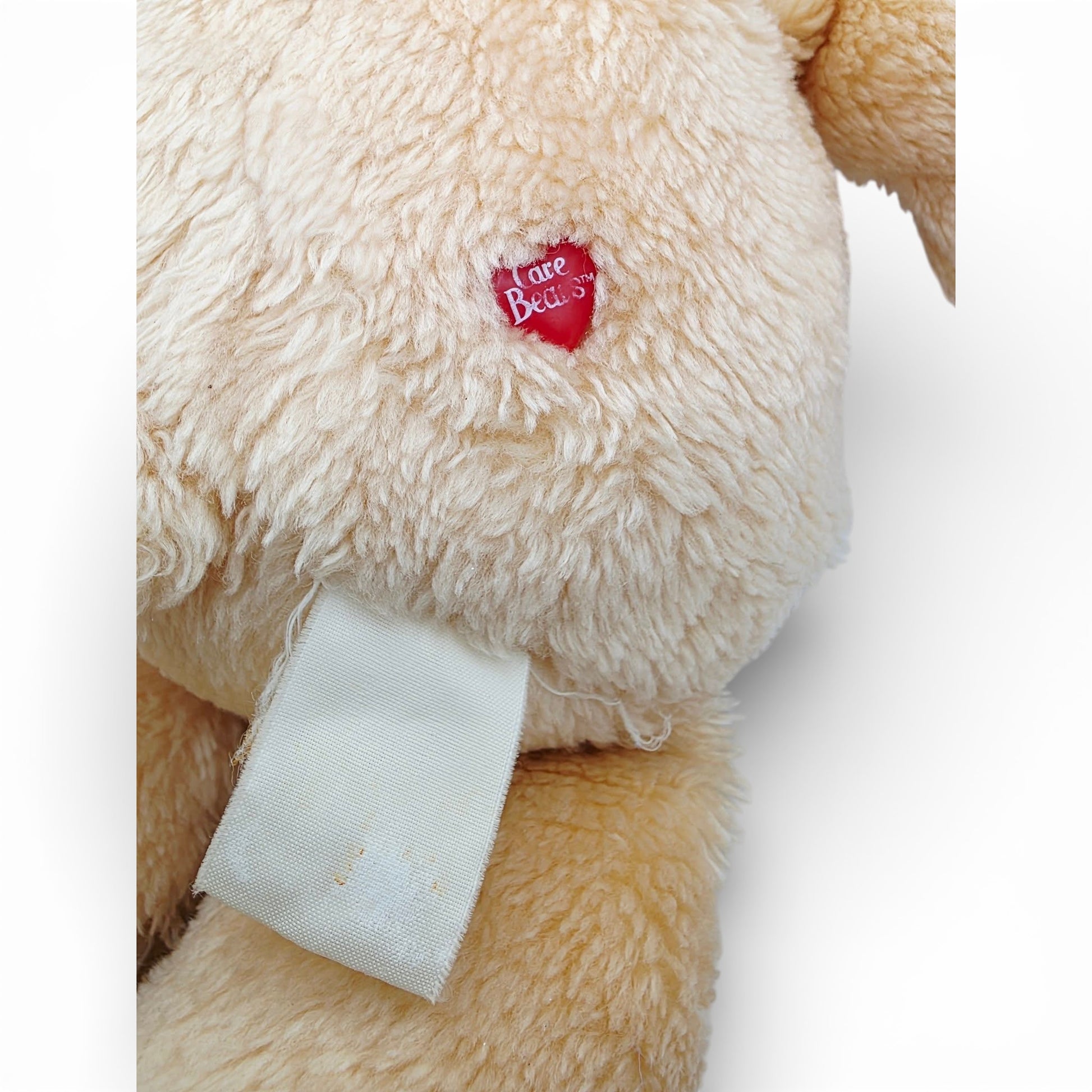Vintage 1980s plush. Champ Bear. 33cm Plush. Close up 1 view.