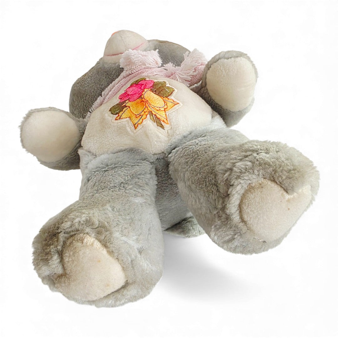 Vintage 1980s plush. Gramms Bear. 38cm Plush. Bottom view.