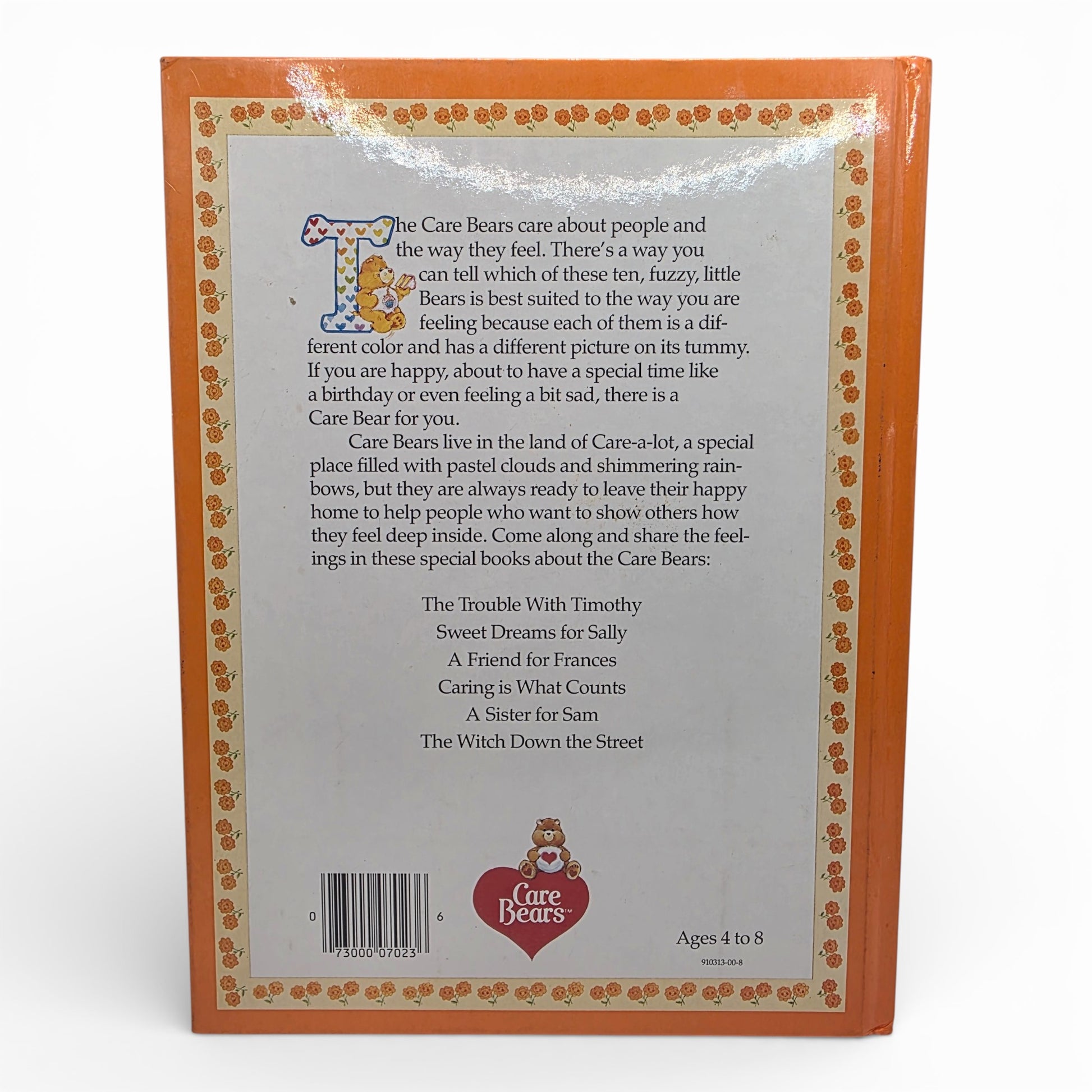 Vintage 1980s story book. The Trouble with Timothy. Hardcover Storybook. Back view.