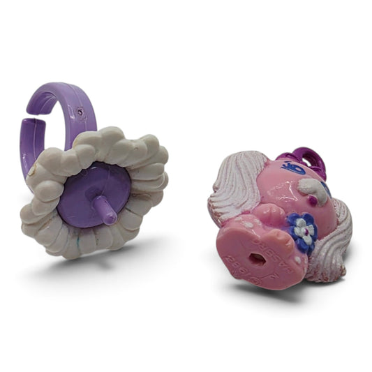 1983 Charmkins Petal Pink Puppy (with ring base) Left view