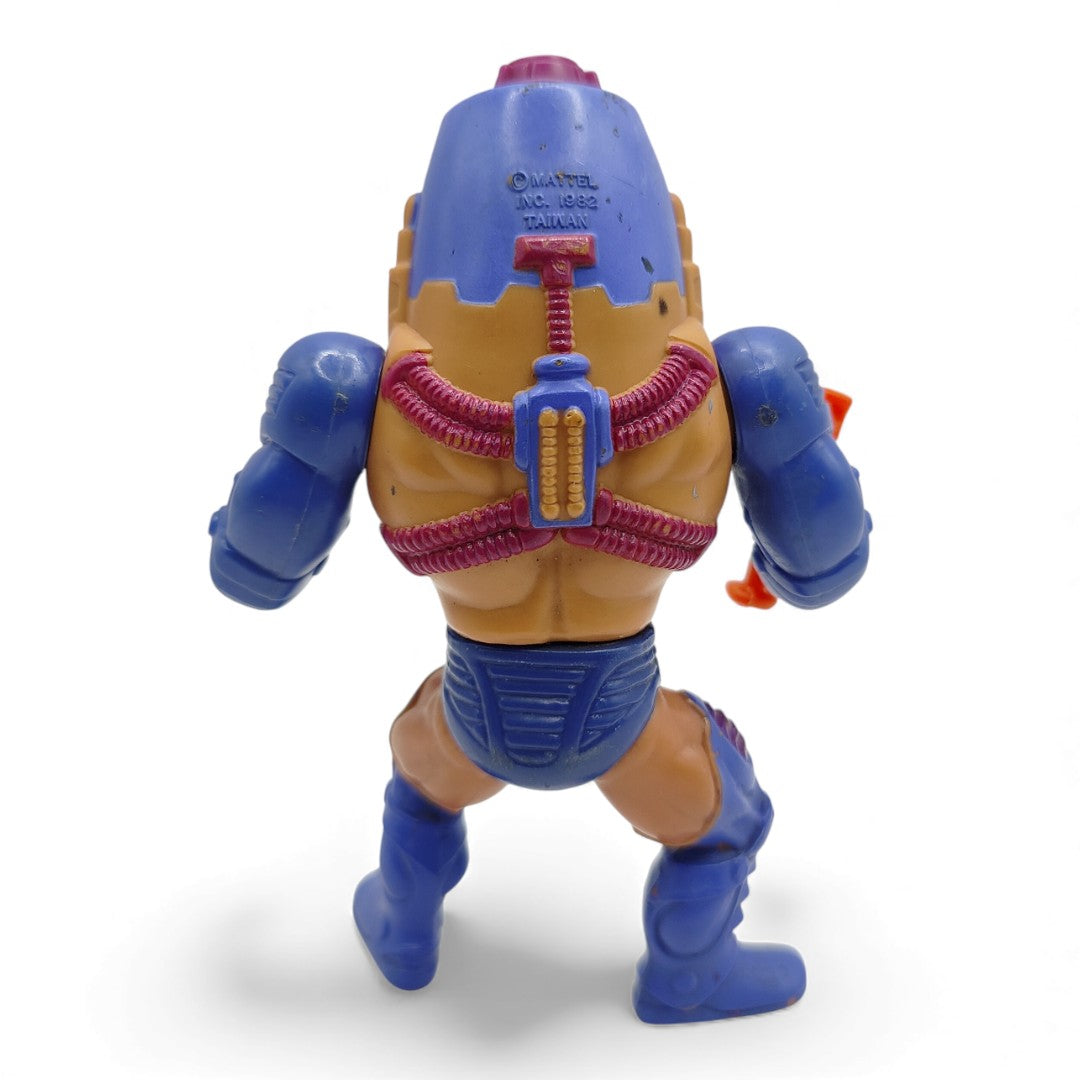 Vintage 1980s action figure. (MOTU). Man-E-Faces. Taiwan. Face view.