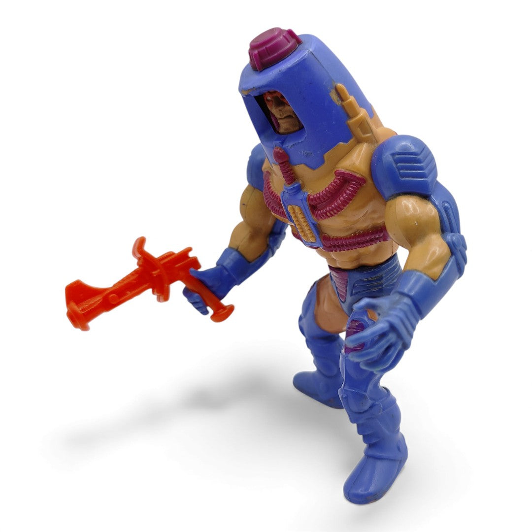 Vintage 1980s action figure. (MOTU). Man-E-Faces. Taiwan. Face view.