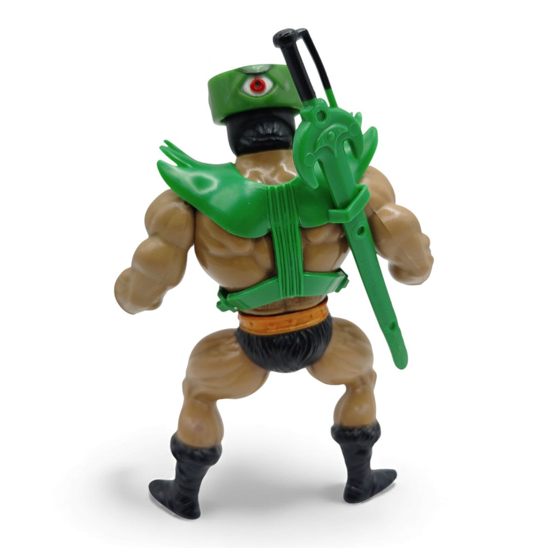 Vintage 1980s action figure. (MOTU). Tri-Klops. & Mini Comic!. Back view.