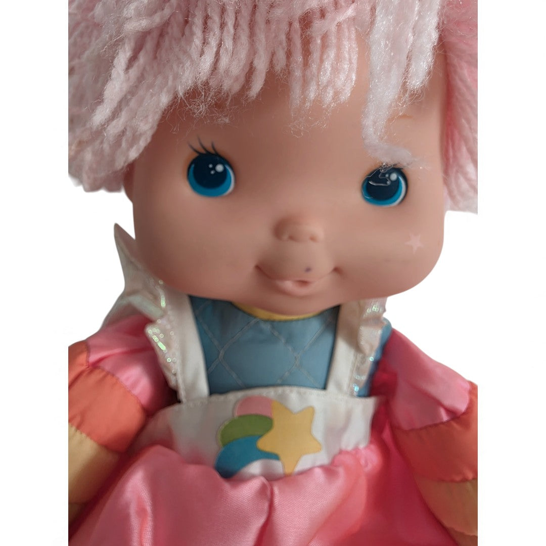 Vintage 1980s doll. 15" Doll. Tickled Pink. Face view.