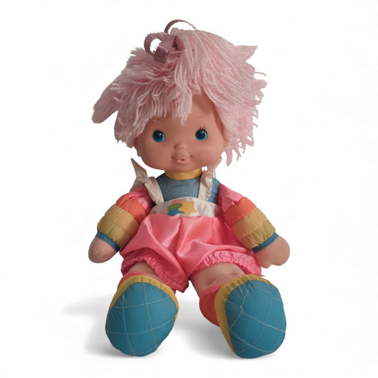 Vintage 1980s doll. 15" Doll. Tickled Pink. Front view.