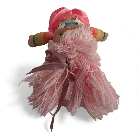 Vintage 1980s doll. 15" Doll. Tickled Pink. Top view.