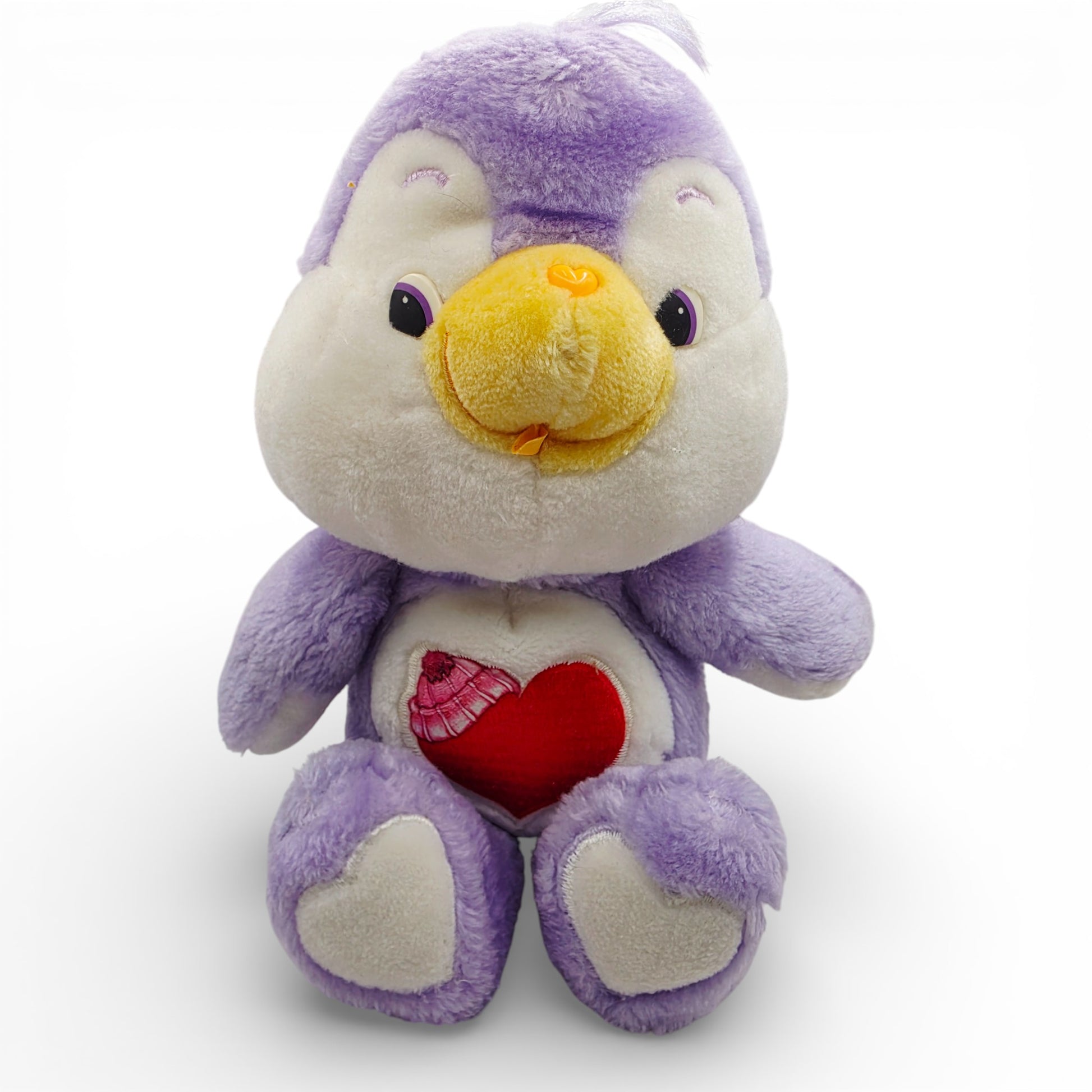Vintage 1980s plush. Cozy Heart Penguin. 36cm Plush. Front view.