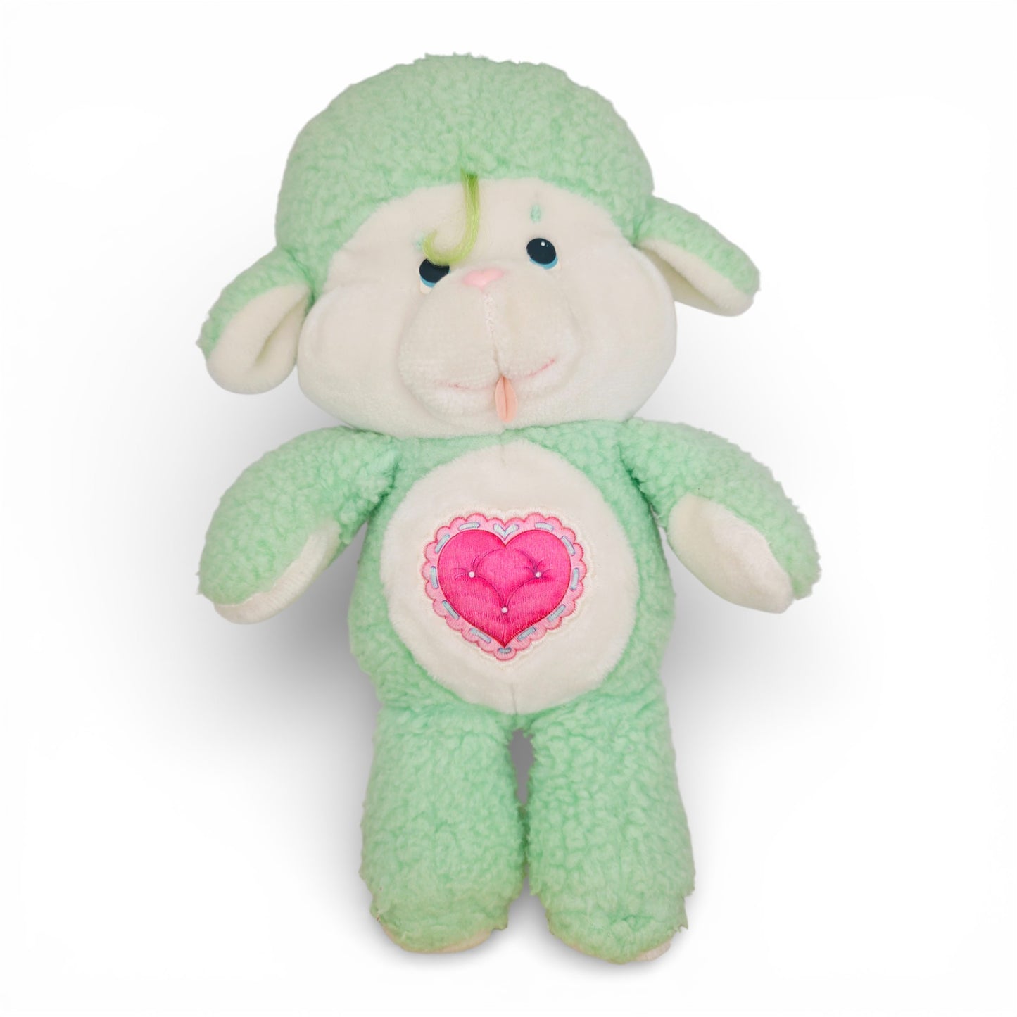 Vintage 1980s plush. Gentle Heart Lamb. 36cm Plush. Close up 1 view.