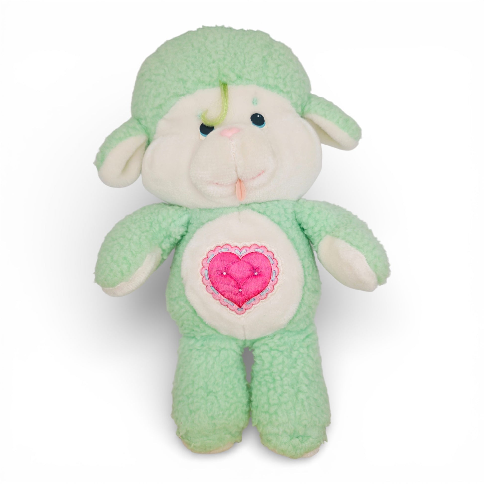 Vintage 1980s plush. Gentle Heart Lamb. 36cm Plush. Close up 1 view.