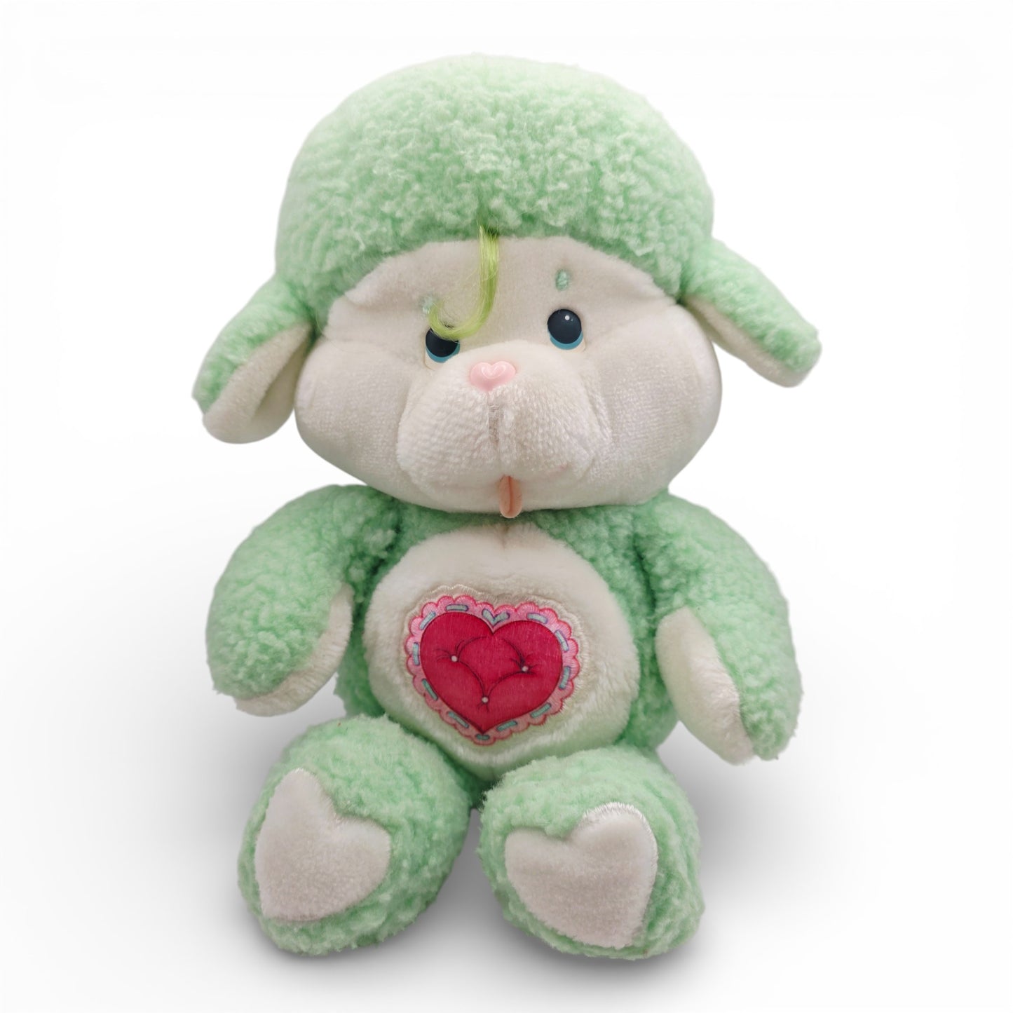 Vintage 1980s plush. Gentle Heart Lamb. 36cm Plush. Front view.