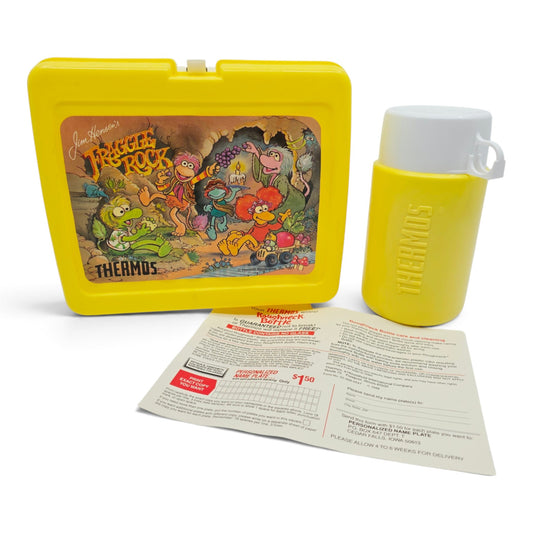 1984 Fraggle Rock Lunchbox and Thermos Front view