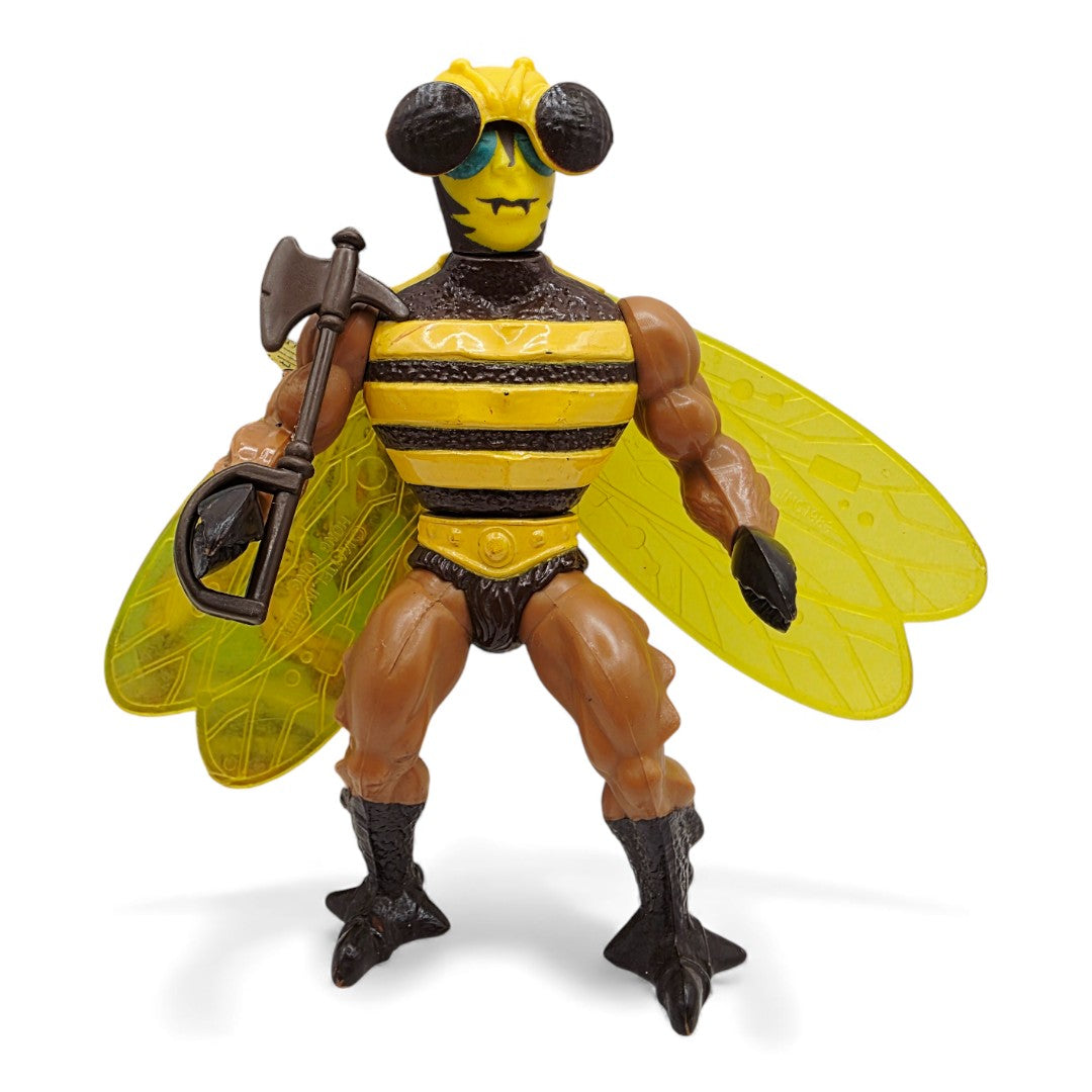 Vintage 1980s action figure. (MOTU). Buzz-Off. & Mini Comic!. Close up 1 view.