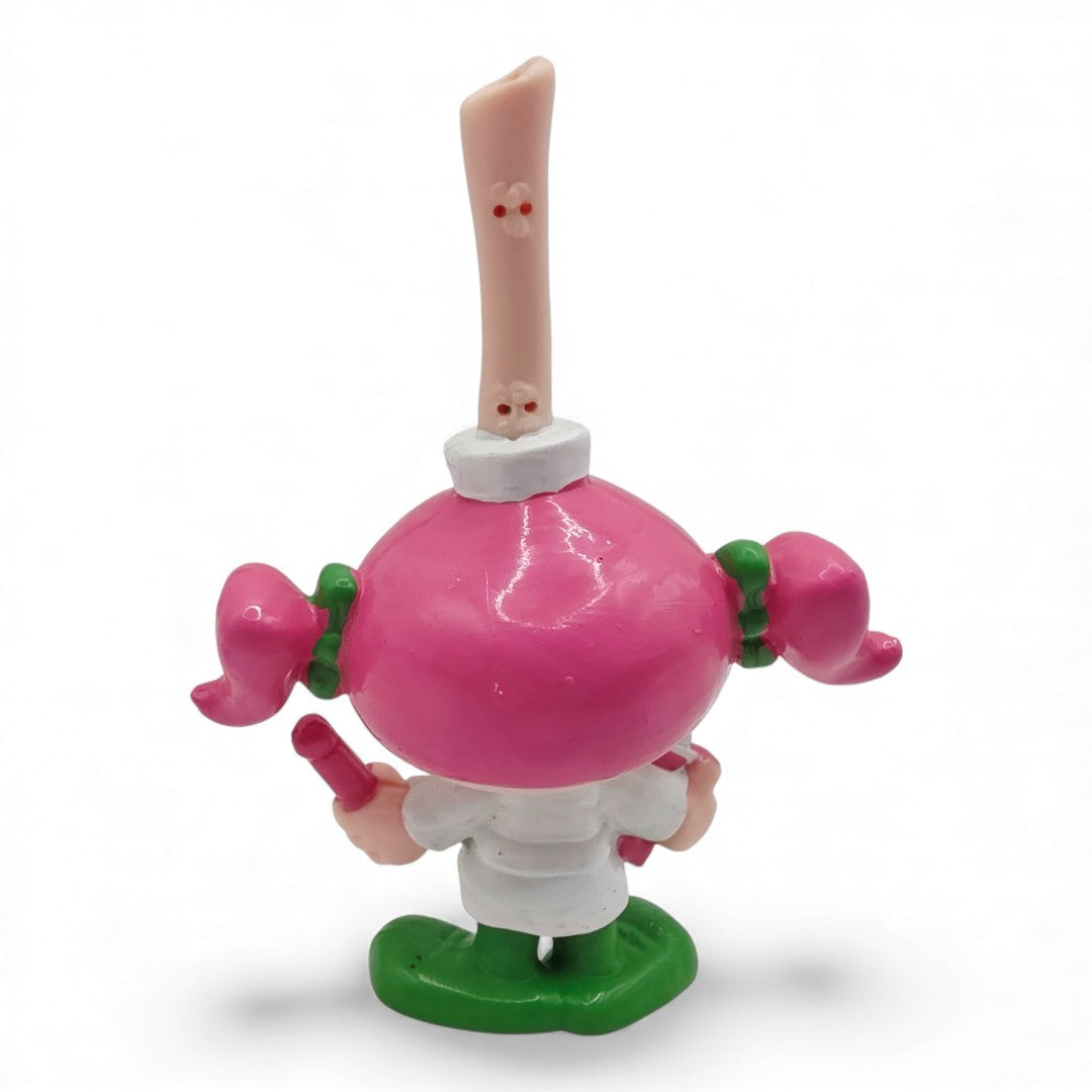 Vintage 1980s mini pvc figure. Nurse. Casey. 8cm. Back view.