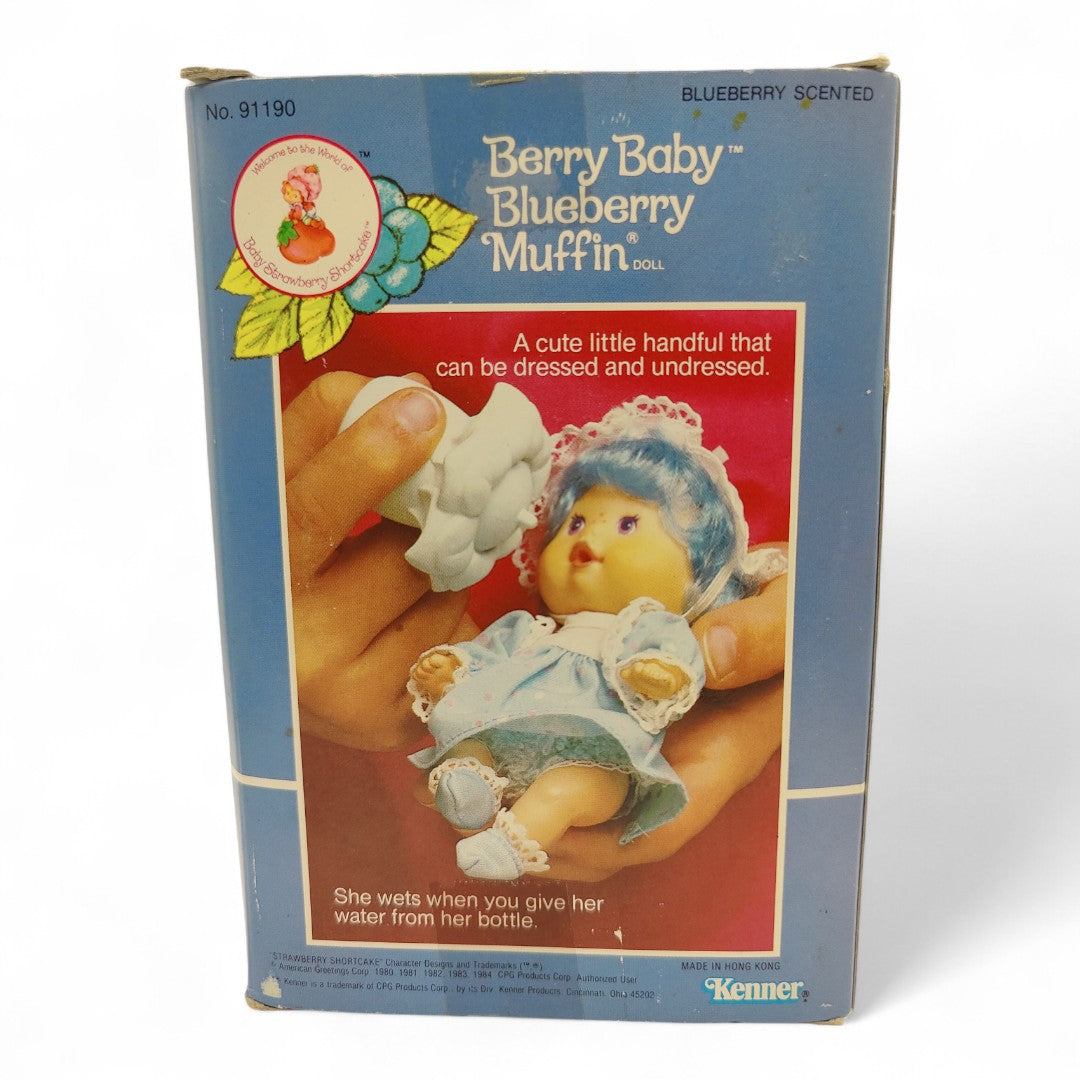 1984 Strawberry Shortcake Berry Baby Blueberry Muffin doll — Back view