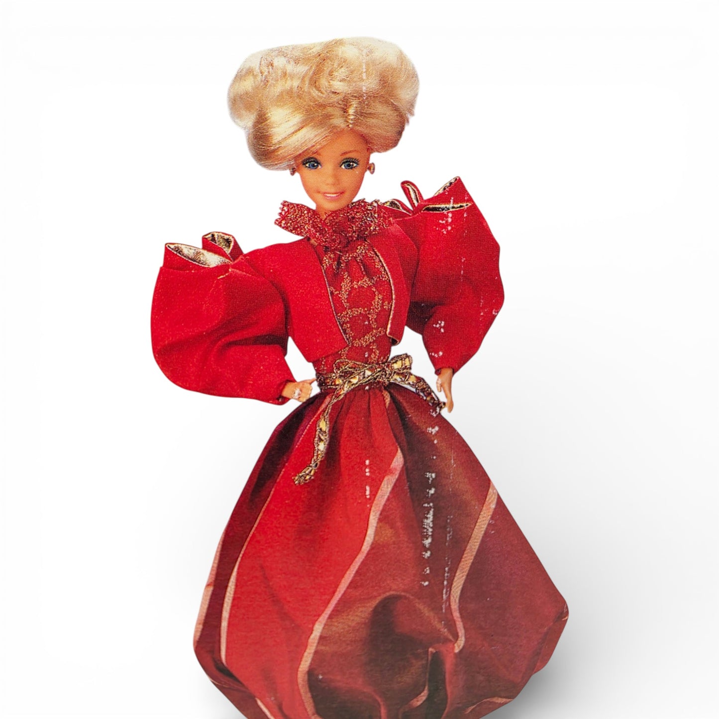 Vintage 1980s doll fashion. Oscar de La Renta Collector Fashion Series IX. Close up 1 view.