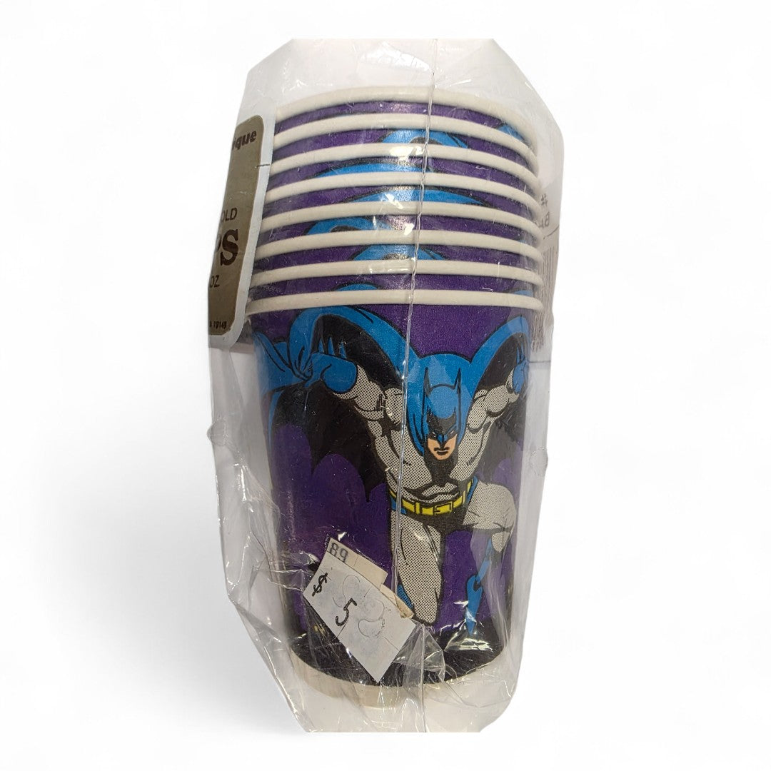 Vintage 1980s partyware. Party Drinking Cups. 8 Pack. Front view.