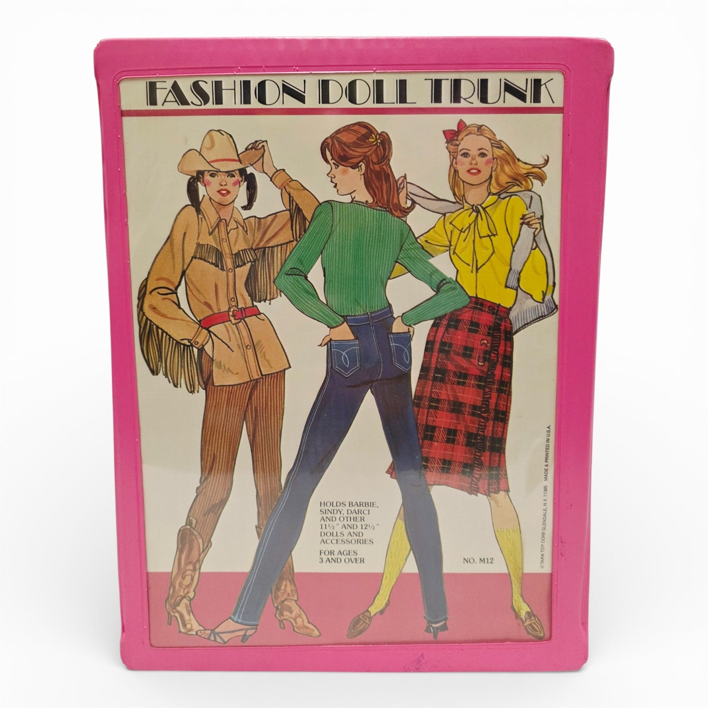 Vintage 1980s doll accessory. Fashion Doll Case. Tara Toy Corp. Classic 80s! 34 x 26cm. Front view.